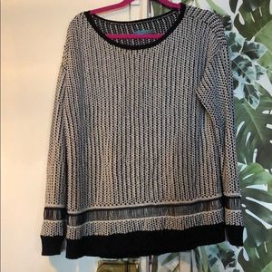 Alice + Olivia Cotton Blend Retro Sweater